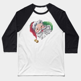 Santa Claus Heart Portrait Baseball T-Shirt